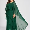 Mother of the Bride Dresses | A-line Scoop Floor-Length Chiffon Mother of the Bride Dress Dark Green – Womens