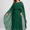 Mother of the Bride Dresses | A-line Scoop Floor-Length Chiffon Mother of the Bride Dress Dark Green – Womens