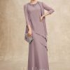 Mother of the Bride Dresses | A-line Scoop Floor-Length Chiffon Mother of the Bride Dress With Beading Dusk – Womens