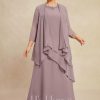 Mother of the Bride Dresses | A-line Scoop Floor-Length Chiffon Mother of the Bride Dress With Beading Dusk – Womens