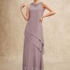 Mother of the Bride Dresses | A-line Scoop Floor-Length Chiffon Mother of the Bride Dress With Beading Dusk – Womens