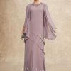 Mother of the Bride Dresses | A-line Scoop Floor-Length Chiffon Mother of the Bride Dress With Beading Dusk – Womens