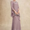 Mother of the Bride Dresses | A-line Scoop Floor-Length Chiffon Mother of the Bride Dress With Beading Dusk – Womens