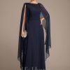 Mother of the Bride Dresses | A-line Scoop Floor-Length Chiffon Mother of the Bride Dress With Bow Pleated As Picture – Womens