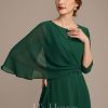 Mother of the Bride Dresses | A-line Scoop Floor-Length Chiffon Mother of the Bride Dress With Pleated Beading Dark Green – Womens