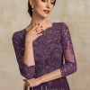 Mother of the Bride Dresses | A-line Scoop Floor-Length Lace Chiffon Mother of the Bride Dress With Sequins Grape – Womens