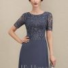 Mother of the Bride Dresses | A-line Scoop Floor-Length Lace Chiffon Mother of the Bride Dress With Sequins Stormy – Womens