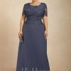 Mother of the Bride Dresses | A-line Scoop Floor-Length Lace Chiffon Mother of the Bride Dress With Sequins Stormy – Womens