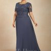 Mother of the Bride Dresses | A-line Scoop Floor-Length Lace Chiffon Mother of the Bride Dress With Sequins Stormy – Womens