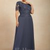 Mother of the Bride Dresses | A-line Scoop Floor-Length Lace Chiffon Mother of the Bride Dress With Sequins Stormy – Womens