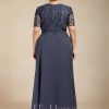 Mother of the Bride Dresses | A-line Scoop Floor-Length Lace Chiffon Mother of the Bride Dress With Sequins Stormy – Womens