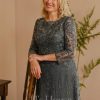 Mother of the Bride Dresses | A-line Scoop Floor-Length Lace Mother of the Bride Dress With Sequins Steel Grey – Womens