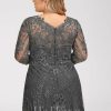 Mother of the Bride Dresses | A-line Scoop Floor-Length Lace Mother of the Bride Dress With Sequins Steel Grey – Womens