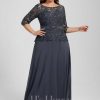 Mother of the Bride Dresses | A-line Scoop Illusion Ankle-Length Chiffon Lace Mother of the Bride Dress With Rhinestone Beading As Picture – Womens