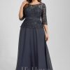 Mother of the Bride Dresses | A-line Scoop Illusion Ankle-Length Chiffon Lace Mother of the Bride Dress With Rhinestone Beading As Picture – Womens