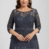 Mother of the Bride Dresses | A-line Scoop Illusion Ankle-Length Chiffon Lace Mother of the Bride Dress With Rhinestone Beading As Picture – Womens