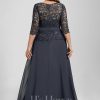 Mother of the Bride Dresses | A-line Scoop Illusion Ankle-Length Chiffon Lace Mother of the Bride Dress With Rhinestone Beading As Picture – Womens