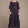 Mother of the Bride Dresses | A-line Scoop Illusion Ankle-Length Lace Chiffon Mother of the Bride Dress With Sequins As Picture – Womens