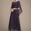 Mother of the Bride Dresses | A-line Scoop Illusion Ankle-Length Lace Chiffon Mother of the Bride Dress With Sequins As Picture – Womens