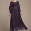 Mother of the Bride Dresses | A-line Scoop Illusion Ankle-Length Lace Chiffon Mother of the Bride Dress With Sequins As Picture – Womens