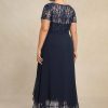 Mother of the Bride Dresses | A-line Scoop Illusion Asymmetrical Chiffon Lace Mother of the Bride Dress With Bow Ruffle Sequins As Picture – Womens