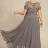 Mother of the Bride Dresses | A-line Scoop Illusion Asymmetrical Chiffon Lace Mother of the Bride Dress With Sequins Beading As Picture – Womens