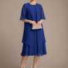 Mother of the Bride Dresses | A-line Scoop Knee-Length Chiffon Mother of the Bride Dress As Picture – Womens