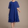 Mother of the Bride Dresses | A-line Scoop Knee-Length Chiffon Mother of the Bride Dress As Picture – Womens