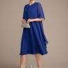 Mother of the Bride Dresses | A-line Scoop Knee-Length Chiffon Mother of the Bride Dress As Picture – Womens