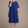 Mother of the Bride Dresses | A-line Scoop Knee-Length Chiffon Mother of the Bride Dress As Picture – Womens