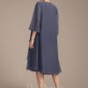 Mother of the Bride Dresses | A-line Scoop Knee-Length Chiffon Mother of the Bride Dress With Beading Stormy – Womens