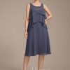 Mother of the Bride Dresses | A-line Scoop Knee-Length Chiffon Mother of the Bride Dress With Beading Stormy – Womens