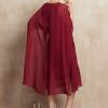 Mother of the Bride Dresses | A-line Scoop Knee-Length Chiffon Mother of the Bride Dress With Sequins Beading Burgundy – Womens