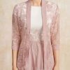 Mother of the Bride Dresses | A-line Scoop Tea-Length Chiffon Mother of the Bride Dress With Sequins Appliques Lace Dusty Rose – Womens