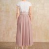 Mother of the Bride Dresses | A-line Scoop Tea-Length Chiffon Mother of the Bride Dress With Sequins Appliques Lace Dusty Rose – Womens