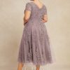 Mother of the Bride Dresses | A-line Scoop Tea-Length Tulle Lace Mother of the Bride Dress Dusk – Womens