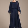 Mother of the Bride Dresses | A-line Square Ankle-Length Chiffon Mother of the Bride Dress With Sequins Appliques Lace As Picture – Womens