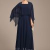 Mother of the Bride Dresses | A-line Square Ankle-Length Chiffon Mother of the Bride Dress With Sequins Appliques Lace As Picture – Womens