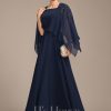 Mother of the Bride Dresses | A-line Square Ankle-Length Chiffon Mother of the Bride Dress With Sequins Appliques Lace As Picture – Womens