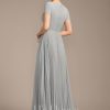 Mother of the Bride Dresses | A-line V-Neck Ankle-Length Chiffon Mother of the Bride Dress With Pleated Silver – Womens