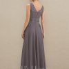 Mother of the Bride Dresses | A-line V-Neck Ankle-Length Chiffon Mother of the Bride Dress With Sequins Appliques Lace Beading As Picture – Womens