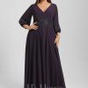 Mother of the Bride Dresses | A-line V-Neck Ankle-Length Lace Chiffon Mother of the Bride Dress With Sequins As Picture – Womens