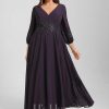 Mother of the Bride Dresses | A-line V-Neck Ankle-Length Lace Chiffon Mother of the Bride Dress With Sequins As Picture – Womens