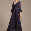 Mother of the Bride Dresses | A-line V-Neck Ankle-Length Lace Chiffon Mother of the Bride Dress With Sequins As Picture – Womens