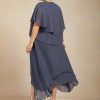 Mother of the Bride Dresses | A-line V-Neck Asymmetrical Chiffon Mother of the Bride Dress With Beading Stormy – Womens