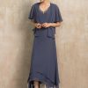 Mother of the Bride Dresses | A-line V-Neck Asymmetrical Chiffon Mother of the Bride Dress With Beading Stormy – Womens