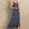 Mother of the Bride Dresses | A-line V-Neck Asymmetrical Chiffon Mother of the Bride Dress With Beading Stormy – Womens