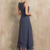 Mother of the Bride Dresses | A-line V-Neck Asymmetrical Chiffon Mother of the Bride Dress With Beading Stormy – Womens