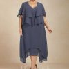 Mother of the Bride Dresses | A-line V-Neck Asymmetrical Chiffon Mother of the Bride Dress With Beading Stormy – Womens