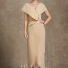 Mother of the Bride Dresses | A-line V-Neck Asymmetrical Chiffon Mother of the Bride Dress With Sequins Beading Champagne – Womens